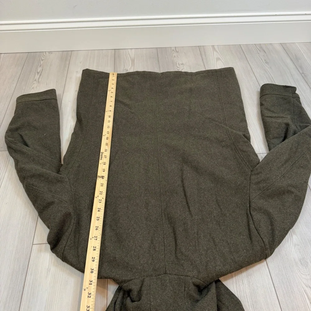 Banana Republic Mens Recycled Wool Blend Hooded Field Jacket Olive Green Large